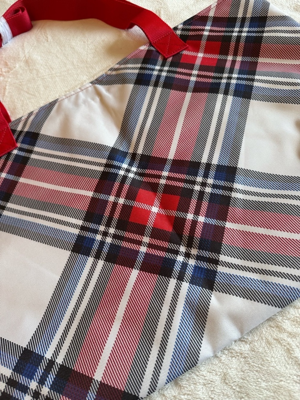 NWT Talbots Red Plaid Tote with Gold Logo - Picture 7 of 10